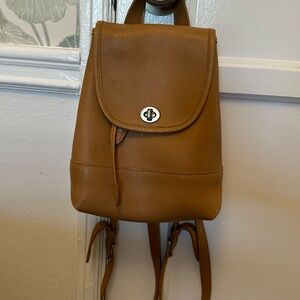 Vintage Coach Tan Leather Backpack